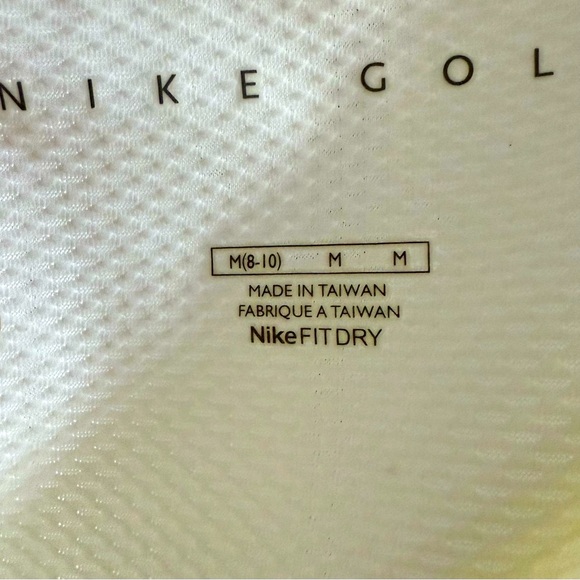 Nike White and Yellow Short Sleeve Golf Tee - Picture 2 of 5